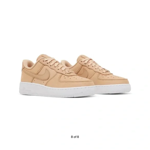 Nike Women’s Vachetta Tan Air Force 1 Sneakers with White Sole - Picture 3 of 8